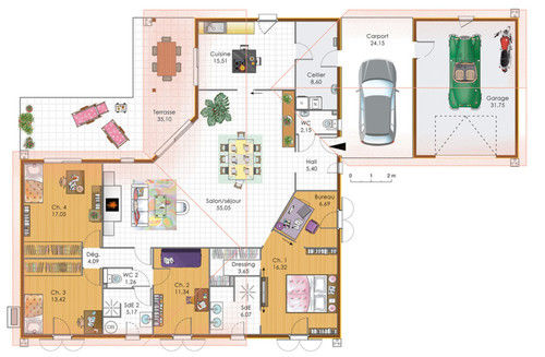 Plan Maison Plain Pied 6 Chambres Menuiserie