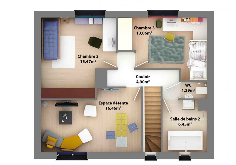 Plan maison 75m2 - Menuiserie